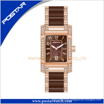 Popular Elegant Swiss Watch for Ladies with Ceramic Band